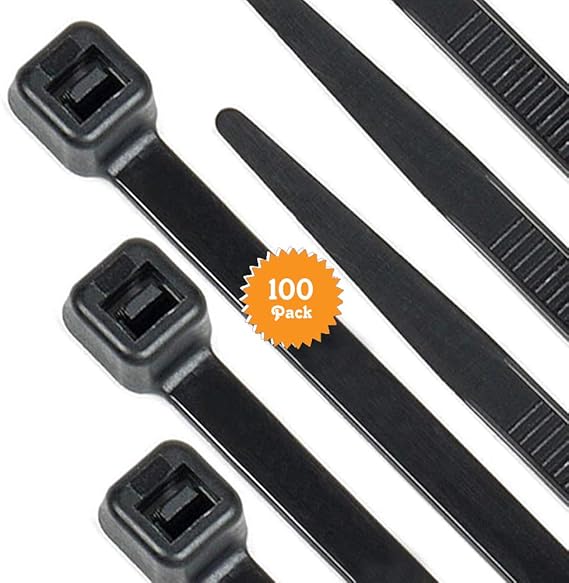 Beshine Cable Ties 300mm x 7.6mm Pack 100 Heavy Duty Nylon Cable Zip