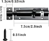 SZXMDKH Stainless Steel Door Lock Bolt Latch Black 3 Inch for Bathroom Shed view 2
