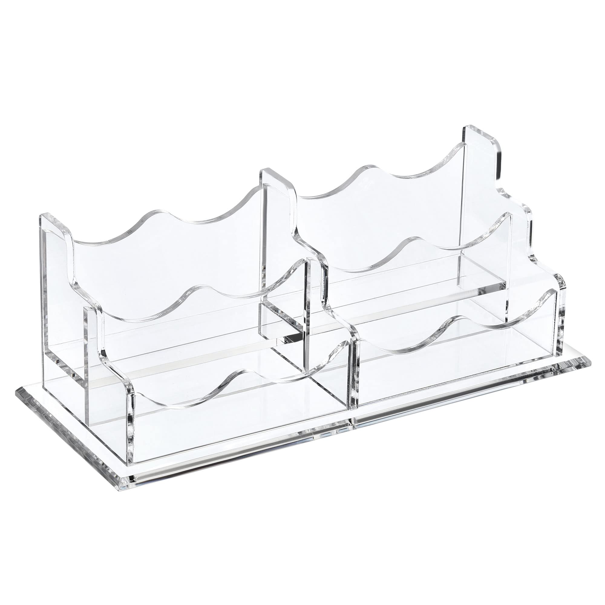 PATIKIL Business Card Holder, Acrylic 4 Slots Desktop Name Cards Display Stand for Office Desk, Clear