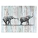 Visual Art Decor Animals Canvas Prints Elephant Wall Decor Dual View Picture on Wood Background Wall Art Decor (16