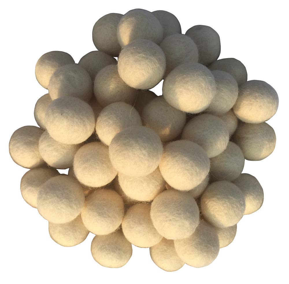 1.5cm 15mm Wool Felt Balls Beads Bulk Pompoms 100% Natural Wool Felting Woolen Felted Fabric for Home Decor Dream Catcher DIY Baby-Mobile Garland Crafts Handcrafts Project DIY (Beige 150pcs)