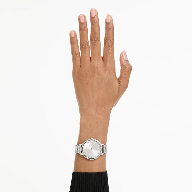 Reloj Clarica, Fabricado en Suiza, Brazalete de Metal, Tono Plateado, Acero Inoxidable