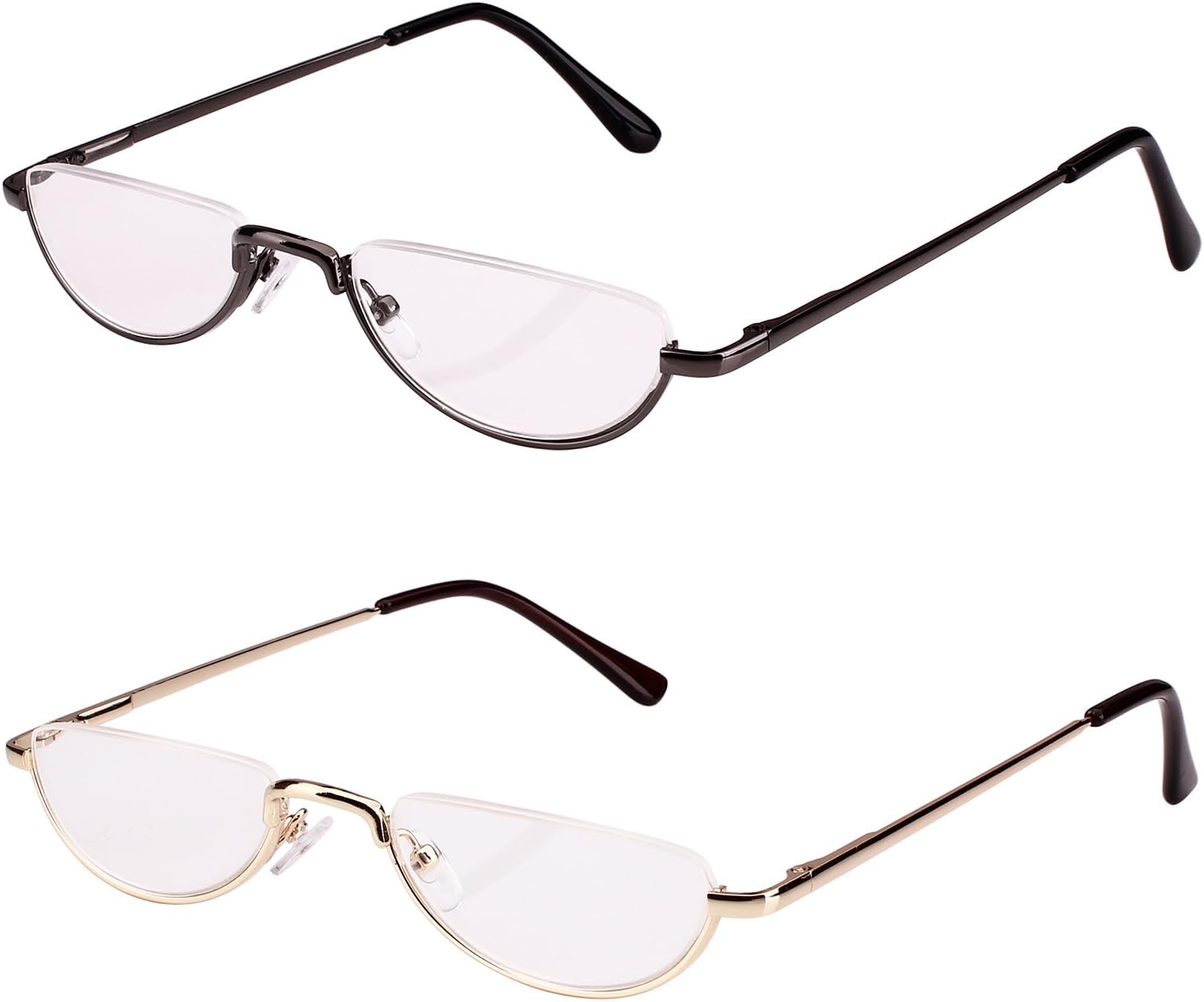 Bestum2 Pack Reading Glasses for Mens and Womens - Comfortable Metal Frame with Spring Hinge - Pack of 2 Readers (2 Pack Mix Color, 2.00)