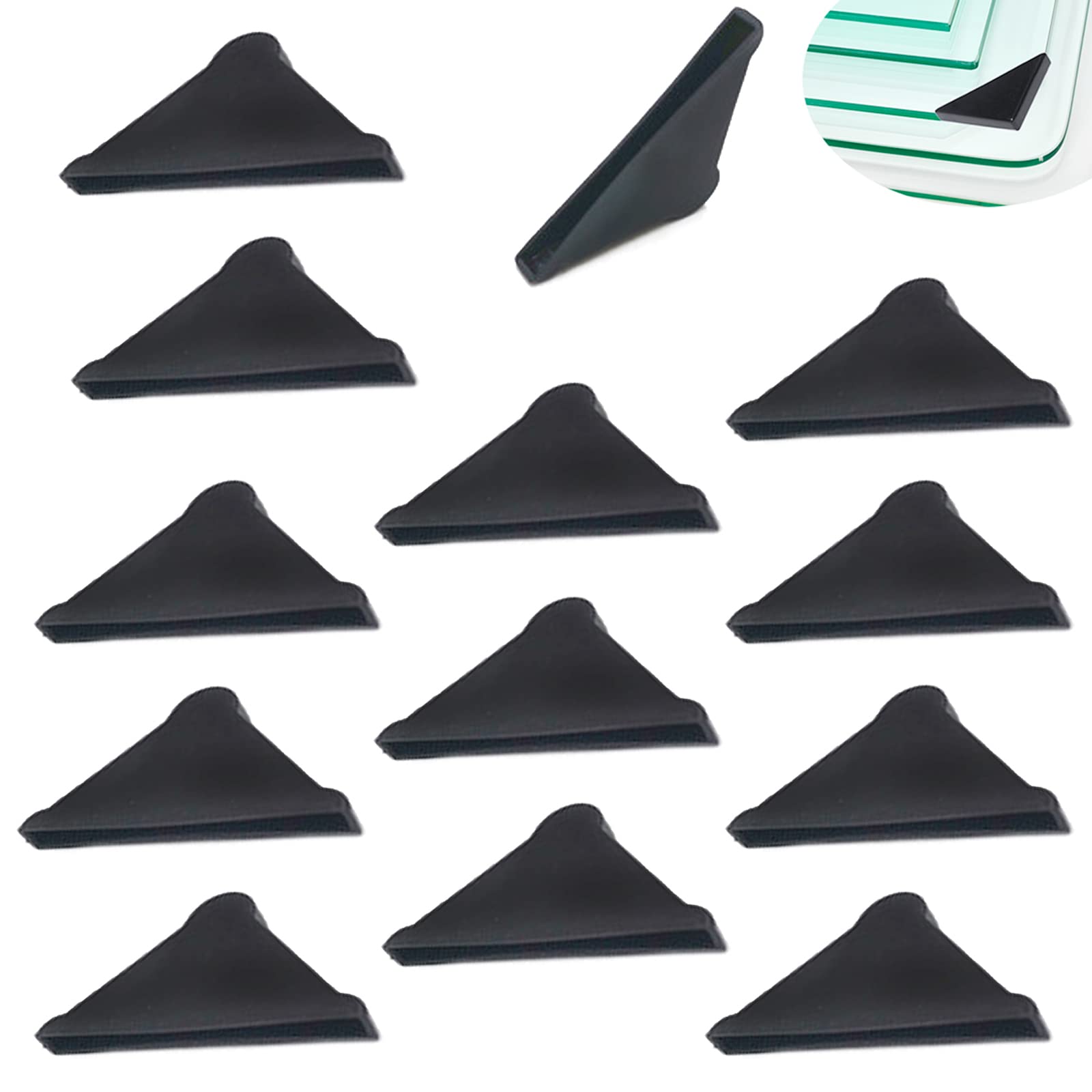 YouU 20 pcs Mirror Corner Protectors 4 x 50mm Black Toughened Glass Corner Protector Ceramic Tile wrap Angle Plastic Bathroom Lens Right Angle