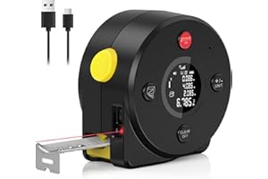 Usteetic Laser Tape Measure 164Ft Measurement & 16Ft Manual Measuring, Digital Tape Measure Digital Laser with M/in/Ft/Ft+in Units, LCD Display, Self-Locking Tape, Lanyard Design