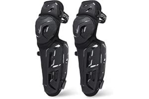 Scoyco Motorcycle Knee Shin Guards for Men - CE Level 1 Motocross Knee Pads Protective Gear with 45°-180° Knee Flexibility Design and Adjustable Elastic Band