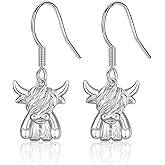 GULICX Highland Cow Gifts for Women Girls, Cute Highland Cow Earrings Jewelry, Christmas Birthday Gifts for Women Her