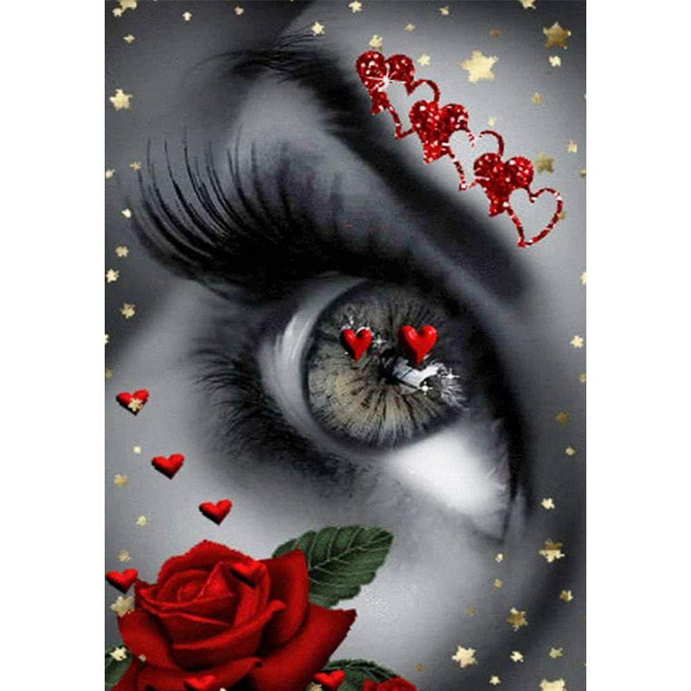 Occitop DIY Painting Kits 5D Diamond for Adults Kids Cross Stitch Rhinestone Embroidery Home Wall Bedroom Decor Arts Craft Full Drill Novelty Eye