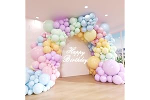 ADOINBY Pastel Rainbow Balloon Arch Kit, 162Pcs Macaron Assorted Colorful Party Balloon Garland Kit for Baby Shower, Wedding, Engagements, Birthday, Gender Reveal, Anniversary, Easter Decorations