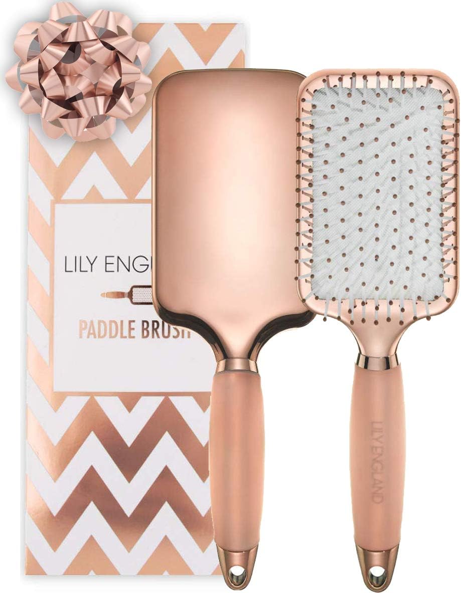 Paddle Hair Brush Women with Easy Grip Gel Handle, Paddle Brush for Blow Drying Detangling, & Straightening