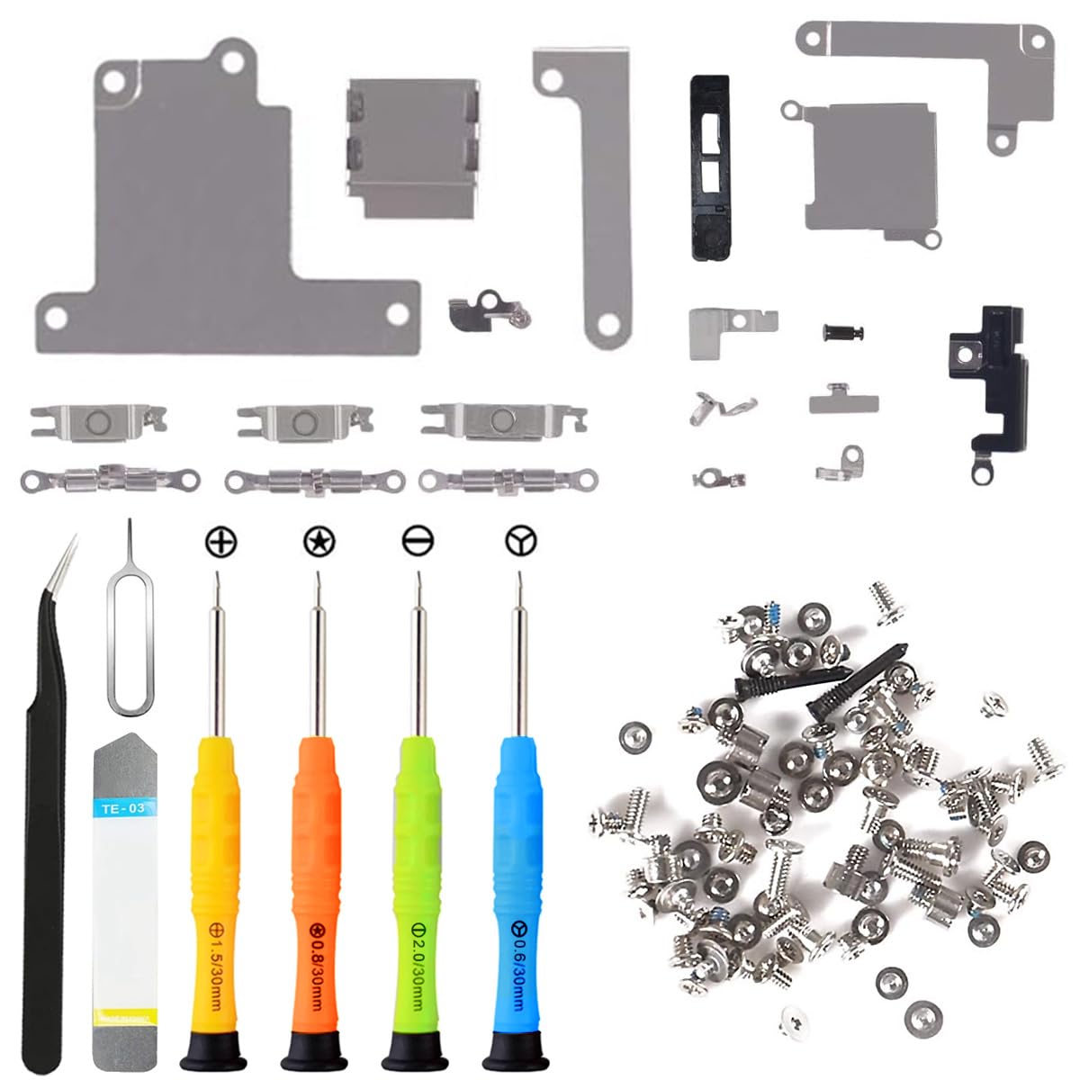 ZHUROUPU Internal Bracket Replacement Parts Metal Plate Cover Parts Bracket Repair Compatible with for iPhone Xr 6.1", Including full Internal Screw Set, and Repair Tool Kit