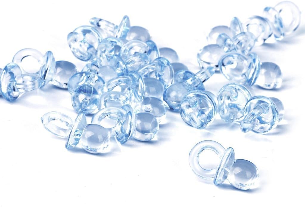 Homiki - 50 x Decorative Mini Pink Crystal Dummies for Christenings or Pendant Charms., plastic, blue, Petit