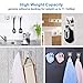 Adhesive Hooks, Heavy Duty Wall Hooks Coat Hooks Towel/Robe Hooks SUS 304 Stainless Steel Strong Waterproof Hanger for Bathroom Kitchen and Garage - (4 Pack)