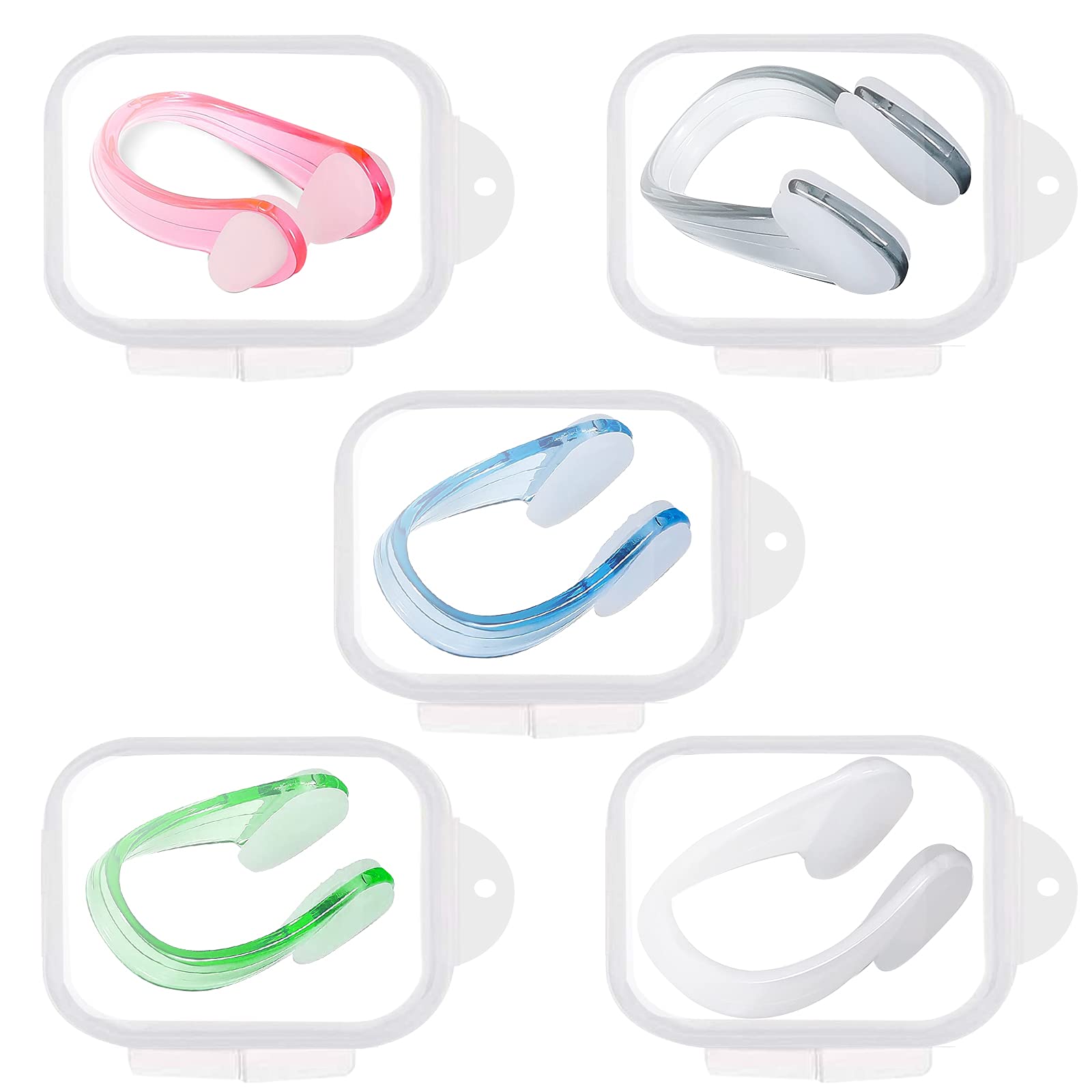 Karjiaja 5 PCS Swimming Nose Clips Silicone Nose Plugs Swim Nose Grip Nose Pegs Swimming Nose Protectors For Adult Women Men Swimming Water Sports Pool