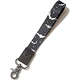DQL Halloween Gifts Bats Print key lanyard, wristlet strap for key, gothic wrist lanyard keychain, short key lanyard
