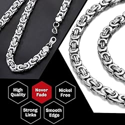 Flat Byzantine Chain for Men Stainless Steel Neck