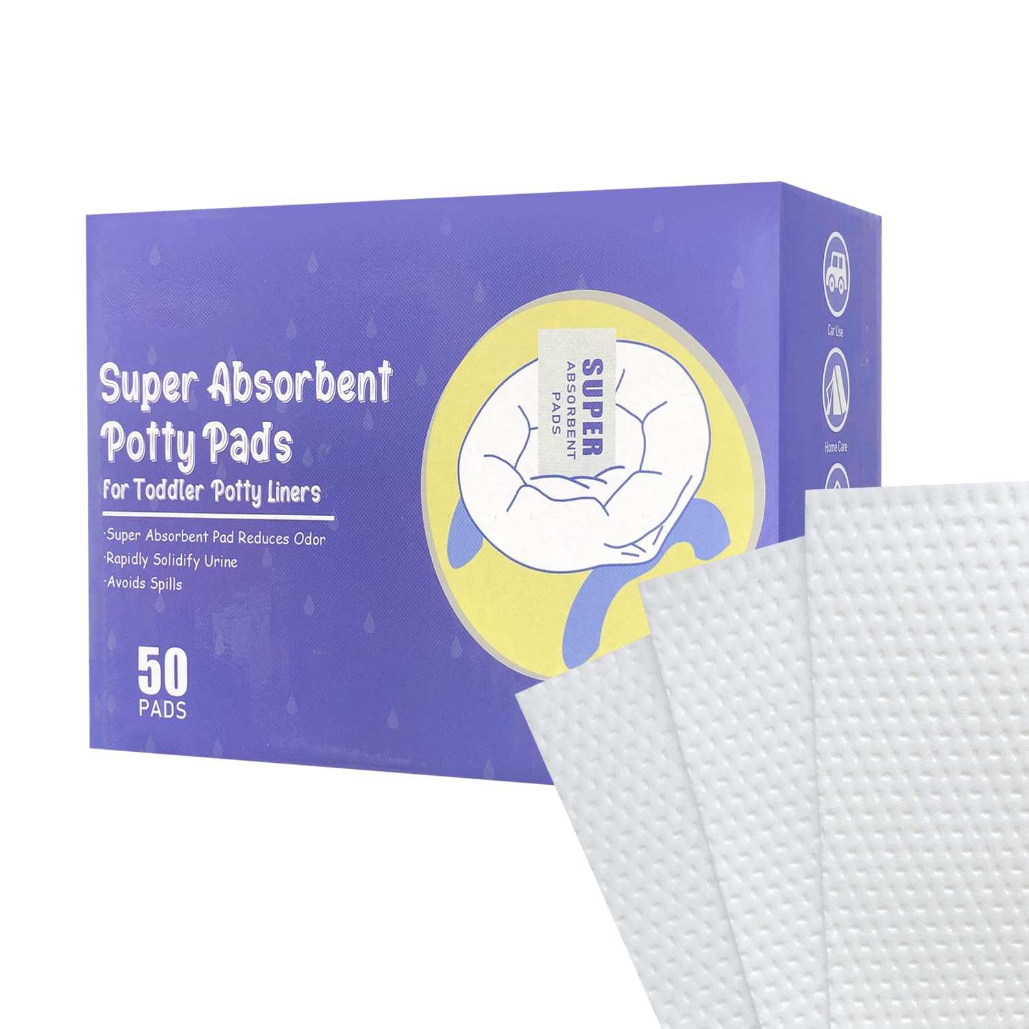 Photo 1 of CUXFLS Disposable Potty Absorbent Pads for Kids Travel,Toilet Refill Pouch for Toddler Toilets Portable Fast-Acting Absorbent Fit All Baby Travel Potty Bags - 50 Pads