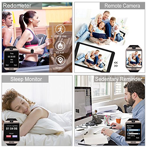 image for Kindak Smart Watch Bluetooth Smartwatch with Camera TouchScreen SIM Ca