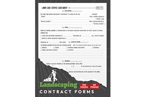 Landscaping Contract Forms: 60+ Lawn Care Service Agreement Between Client & Landscaper | 120 Two-Sided Pages