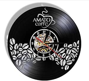 Reloj pared vinilo Reloj de pared, cafetería, decoración, cuarzo, sala