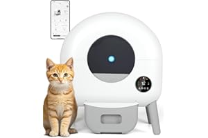 CCEOO TOY Self Cleaning Litter Box, Automatic Litter Box for Multiple Cats, Dual Safety Protection, APP Control, 1 Roll Garbage Bags and Mat