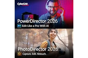 CyberLink PowerDirector and PhotoDirector 2026 | AI Video Editing & Generative AI Photo Editing for Windows | Easily Create Stunning Videos, Photos, Slideshows & Effects | Download Code