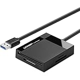 UGREEN SD Card Reader USB 3.0 Card Adapter 5Gbps for TF,SD,SDXC,SDHC,Read 4 Card Simultaneously Compatible for Mac OS,Windows 10,8.1,8,XP,7 and Linux,with 0.5m cable,Black