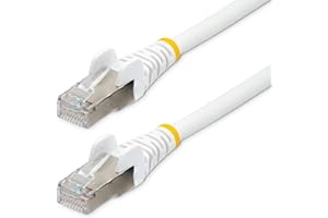 StarTech.com 20ft CAT6a Ethernet Cable - Low Smoke Zero Halogen (LSZH) - 10 Gigabit 500MHz 100W PoE RJ45 S/FTP White Network 