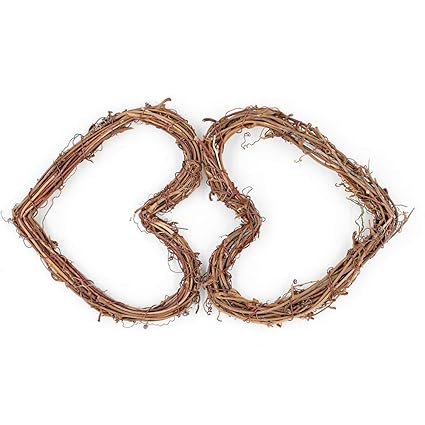 Home Natural Grapevine Wreath Base Heart Shape Rattan Wreath Diy
