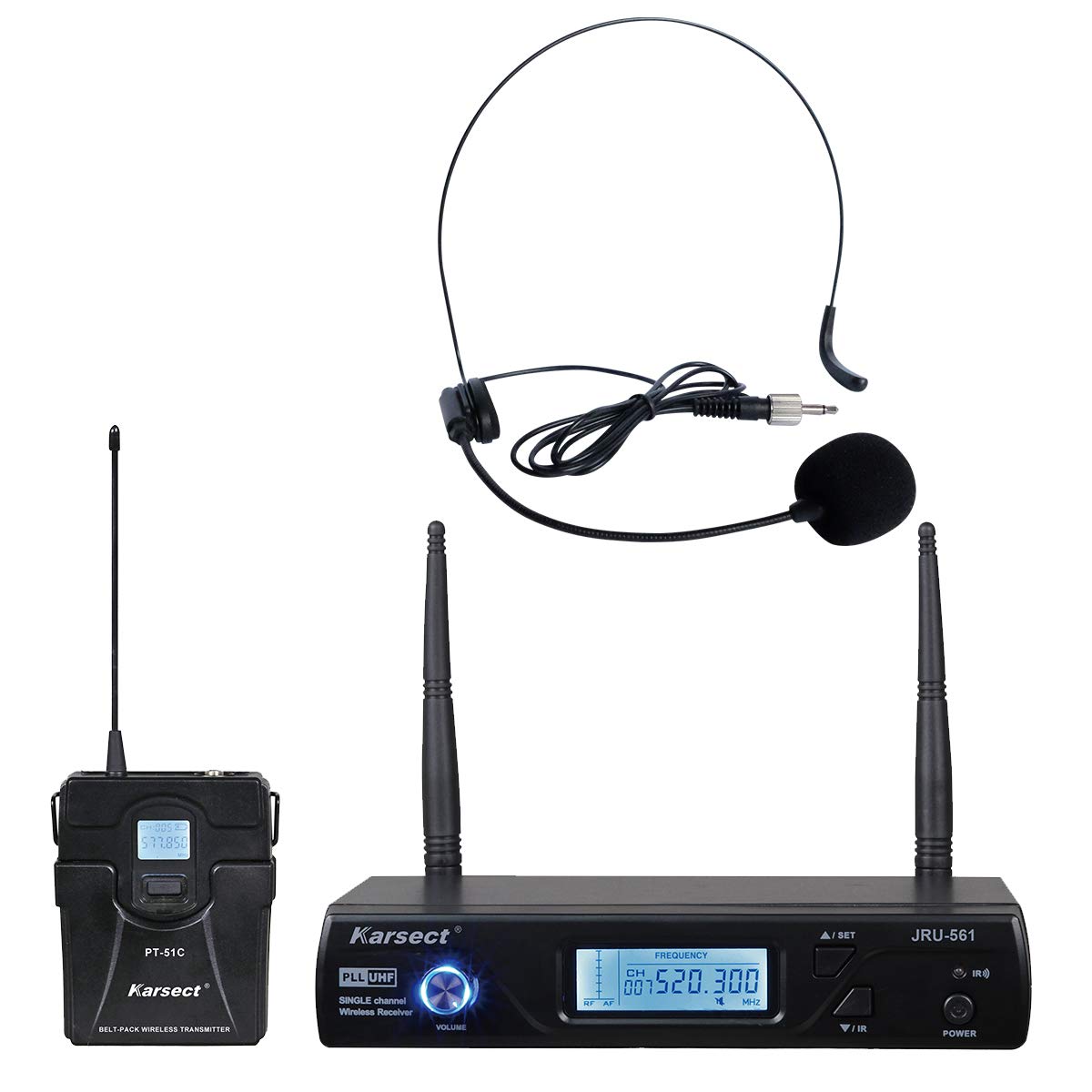 Karsect JRU-561 / PT-51C / HT-11A Wireless Headset Microphone Set