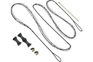 PATIKIL Bow String Replacement, Archery Bowstrings Accessories Bowstring with Finger Guard & Brass Nock Points for Traditiona