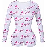 HengShunRui Women's Sexy Deep V Neck One Piece Bodysuit Print Bodycon Jumpsuit Rompers Pajama