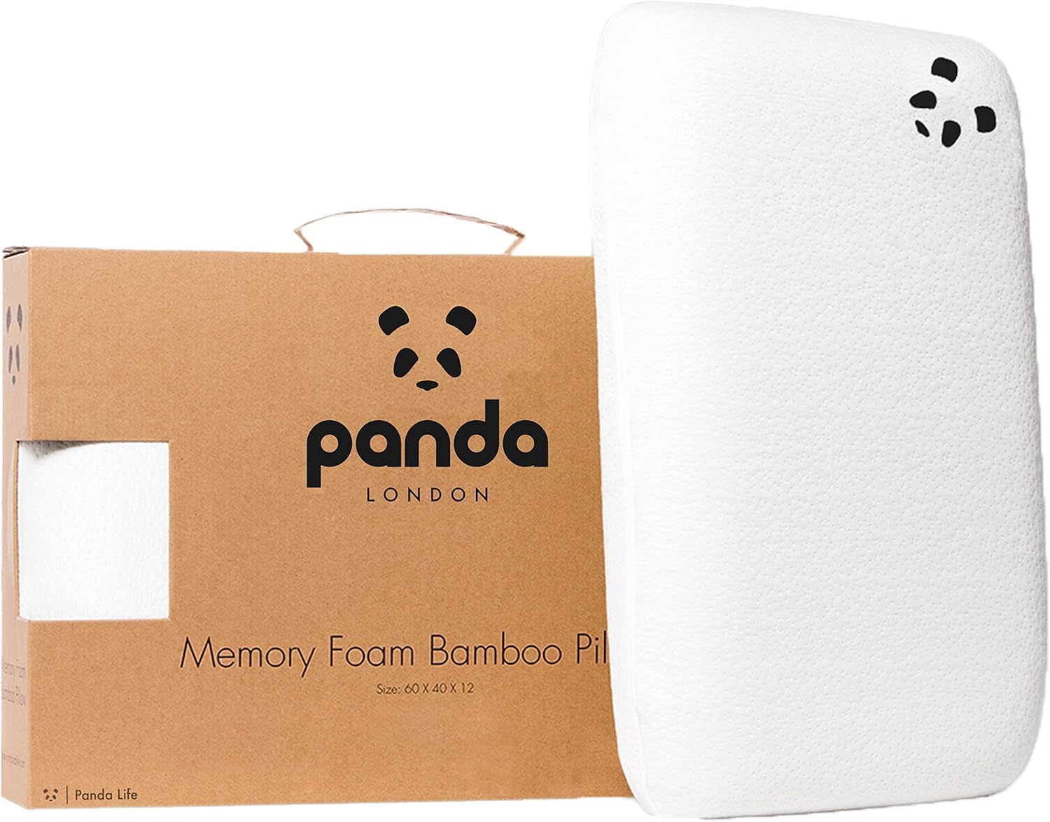 Panda® Bamboo Memory Foam Pillow | Orthopaedic Head, Neck & Spine Support | Medium-Firm Contouring Foam | Soft Bamboo Rayon Cover | 70 x 40 x 13 cm | Hypoallergenic