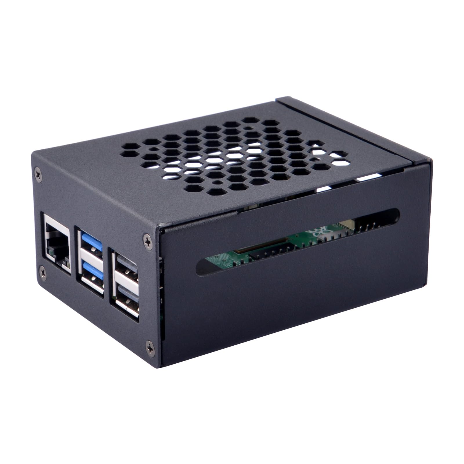 GeeekPi Aluminum Case With Active Cooler For Raspberry Pi 5 - Supports PCIe Boards & Includes Cooler