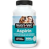 Nutri-Vet Aspirin for Dogs, Dog Aspirin, Pet Essentials, Inflammation Care, Joint Support for Seniors, Arthritis Pain Relief, 300mg per Tablet, Over 50 lbs, 75 Count