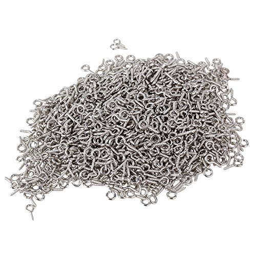 Mini Silver Peg Tail Eye Pins Hooks Eyelets Screw Pack of 1000 (0.4#)