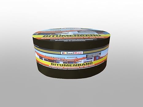10 m x 75 mm IsolBau Aluminium Bitumenband Dachreparatur Aluminiumband Reparaturband Dach Aluband Selbstklebende Farbe: Schwa