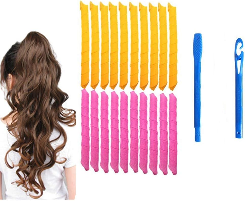 Magic Hair Curlers Spiral Curls Styling Kit,plastic curling tools,20 No
