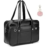 Chillpaper Japanese School Shoulder Bag Tote Faux Leather Kawaii Cute Bookbag Satchel Anime Cosplay Student with Pink Pompom