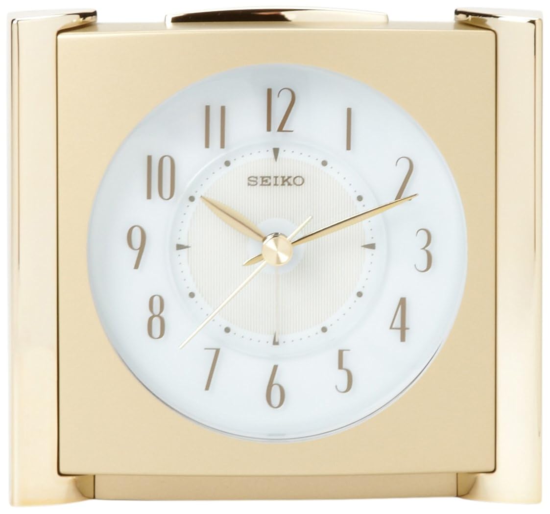 Seiko Bedside Alarm Get Up and Glow Clock GoldTone