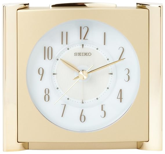 Seiko Bedside Alarm Get Up and Glow Clock GoldTone