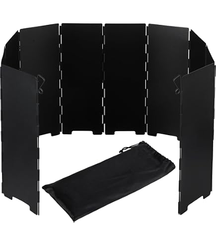 Pantalla Antiviento Plegable Para Camping - 16 Láminas, Portátil, Para Proteger Hornillos Y Barbacoas Del Viento
