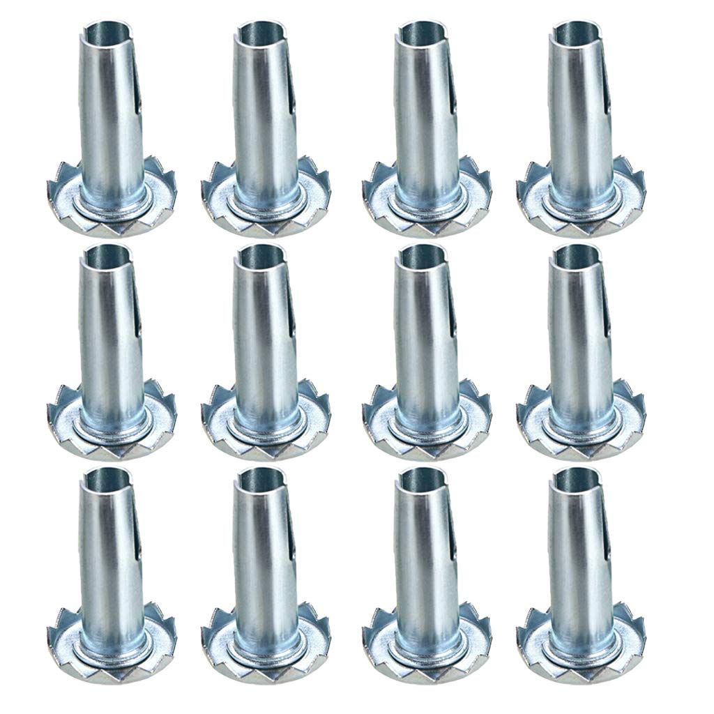 12 Pack Caster Sockets Metal Caster Stem Sleeve, Wheel Socket Furniture