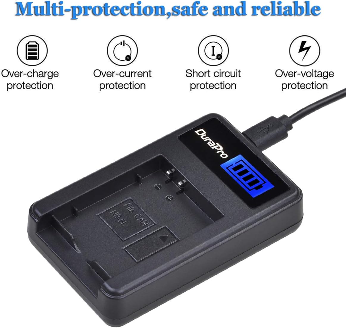 DuraPro NB-5L Battery LCD Charger Replacement for Canon PowerShot SX200 IS,SX210 IS,SD990 IS,SD700 IS,SD790 IS,SD800 IS,SD850 IS,SD870 IS,SD880 IS,SD890 IS,SD900,SD950 IS,SD970 IS Digital Cameras - Image 4
