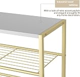 HOME BI 4-Tier Metal Shoe Rack with MDF Top Gold Storage Organizer view 9