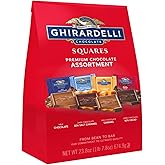GHIRARDELLI Premium Chocolate Assortment - Milk, Dark, Sea Salt, Caramel and 60% Cacao Squares, 23.8 oz Bag