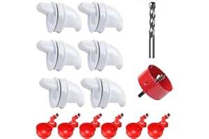 Yssen Chicken Feeders and Chicken Waterer Set, Automatic Poultry Feeder Kit,6 Ports with 6 Chicken Water Cups for Chicken, Ducks, Birds, Geese, Quail