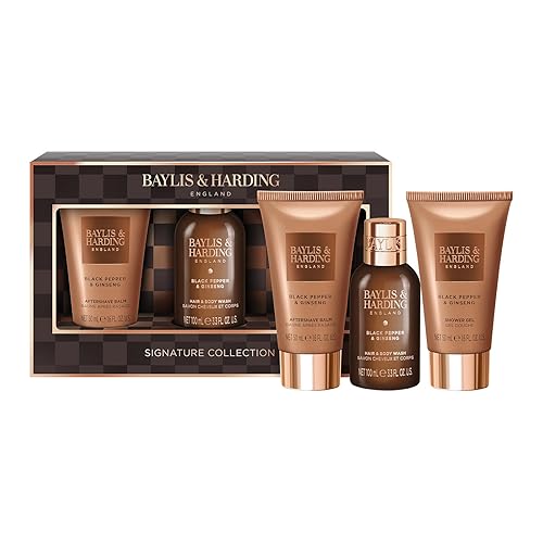 Baylis & Harding Black Pepper & Ginseng Men's Luxury Mini Trio Gift Set - Vegan Friendly