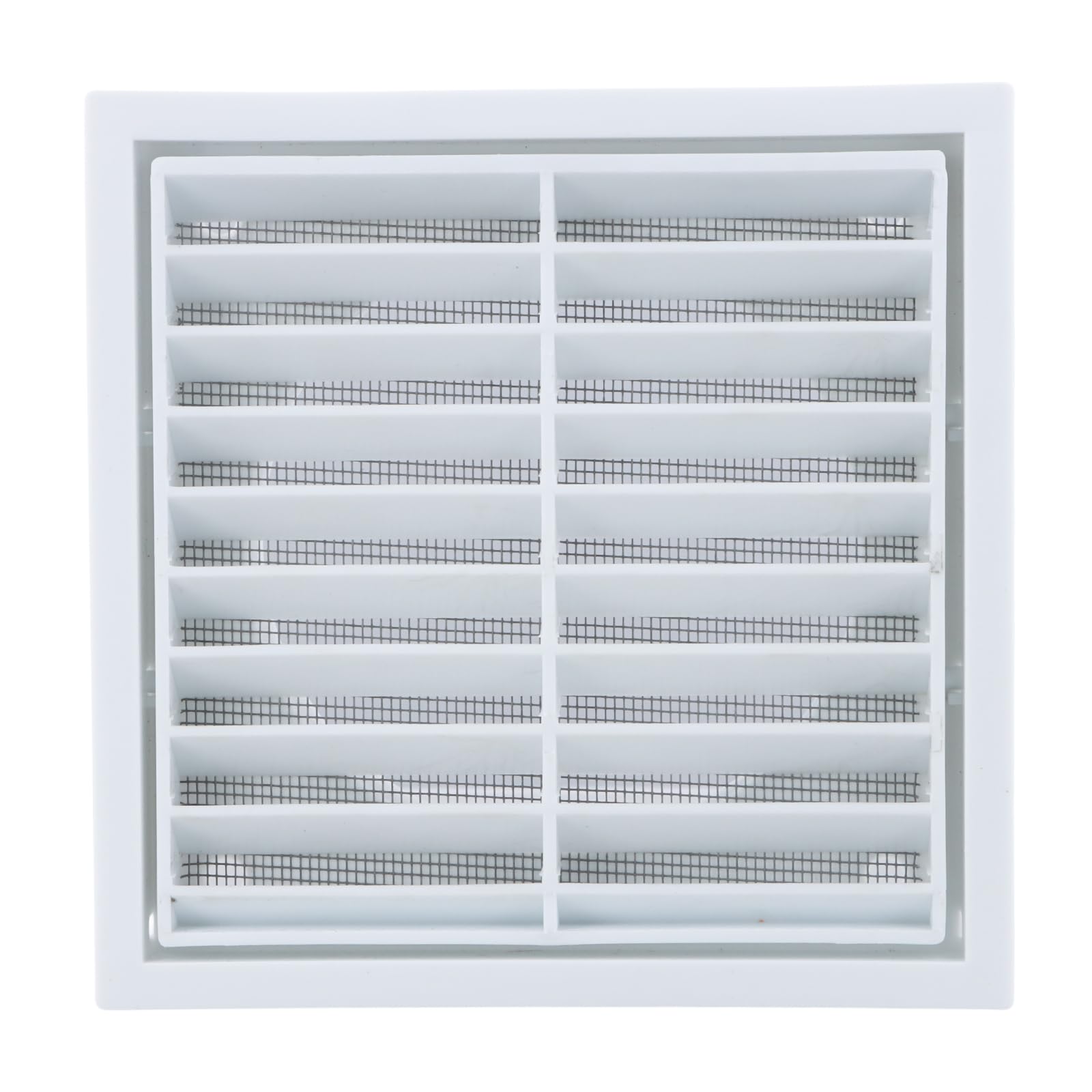 Ventilation Grille with Insect Protection - White Louvred Wall Vent Grille, End Grille, Insect Protection Grille - Square Soffit Air Vent Louver, White Metal Vent Cover, Grille Cover, Wall Grille