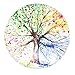 LEEVAN Art Deco Pattern Non-Slip Backing Machine Washable Round Area Rug Foam Mat Living Room Bedroom Study Children Playroom Super Soft Carpet Floor Mat Home Decor 3-Feet Diameter, Four Season Tree